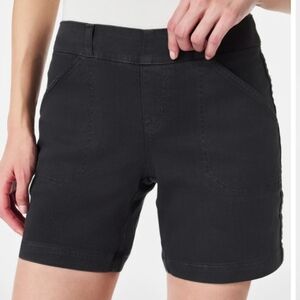 SPANX Stretch Twill Shorts 6" inseam- Washed Black- sz XS